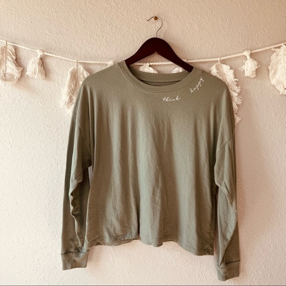 Modern Lux | Embroidered Cropped Long Sleeve T-Shirt - Picture 1 of 4